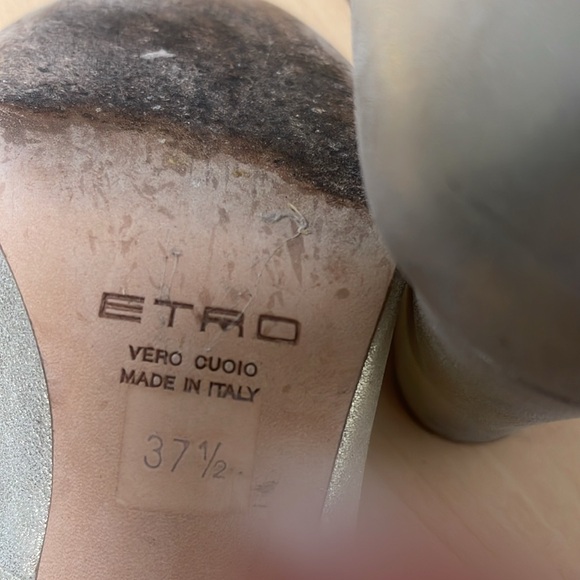 Etro Gold Dressy Block Heels 37.5 REDUCED - Picture 10 of 10